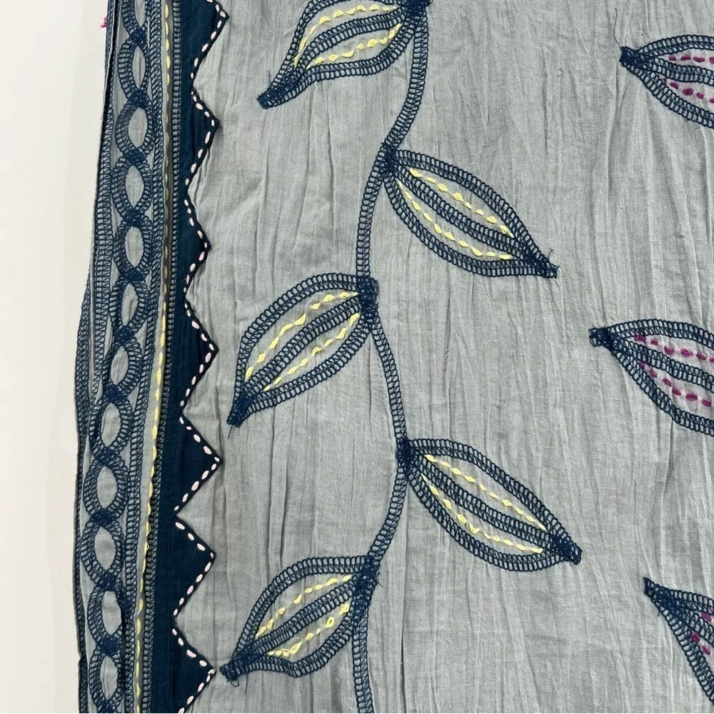 Vrisa Hand Made in India Cotton Embroidered Scarfs Dupatta Lot of 2